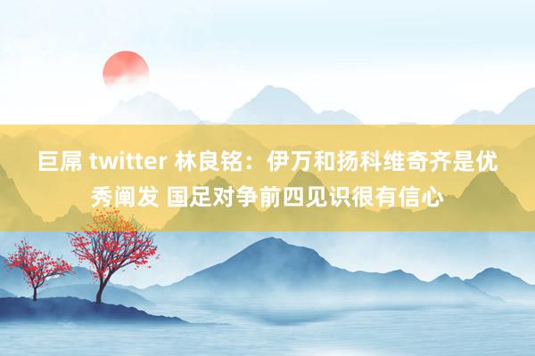 巨屌 twitter 林良铭：伊万和扬科维奇齐是优秀阐发 国足对争前四见识很有信心