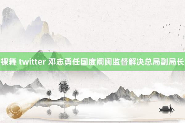 裸舞 twitter 邓志勇任国度阛阓监督解决总局副局长
