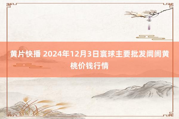 黄片快播 2024年12月3日寰球主要批发阛阓黄桃价钱行情
