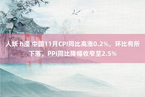 人妖 h漫 中国11月CPI同比高涨0.2%，环比有所下落，PPI同比降幅收窄至2.5%
