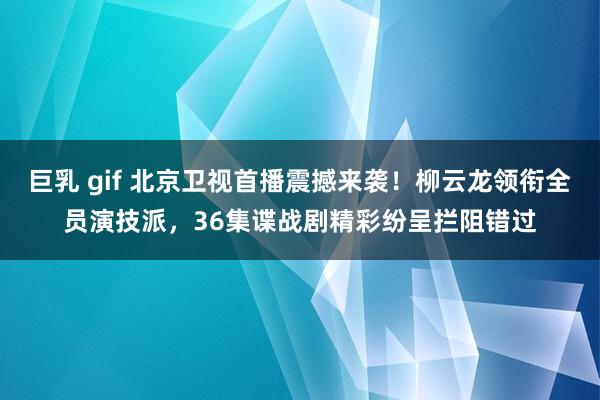 巨乳 gif 北京卫视首播震撼来袭！柳云龙领衔全员演技派，36集谍战剧精彩纷呈拦阻错过