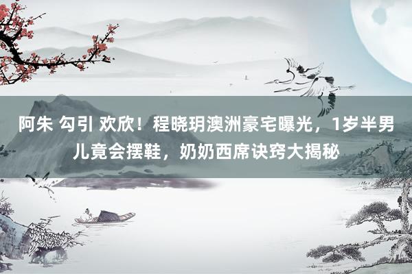 阿朱 勾引 欢欣！程晓玥澳洲豪宅曝光，1岁半男儿竟会摆鞋，奶奶西席诀窍大揭秘