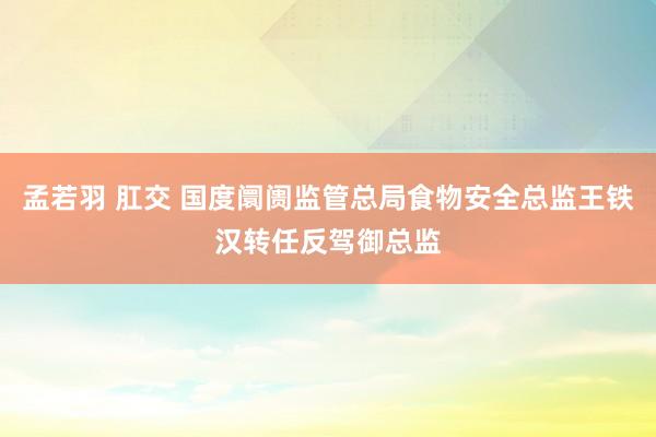 孟若羽 肛交 国度阛阓监管总局食物安全总监王铁汉转任反驾御总监