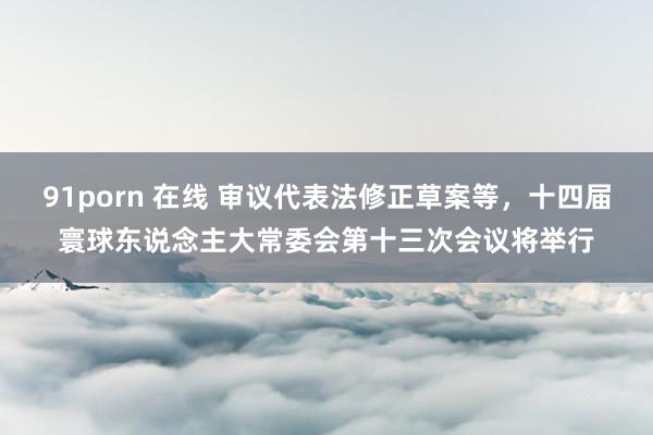 91porn 在线 审议代表法修正草案等，十四届寰球东说念主大常委会第十三次会议将举行