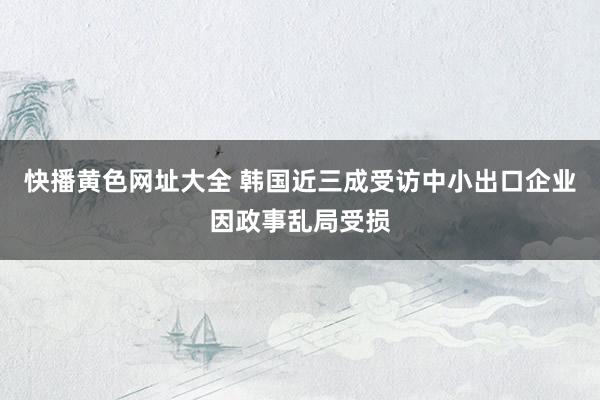 快播黄色网址大全 韩国近三成受访中小出口企业因政事乱局受损
