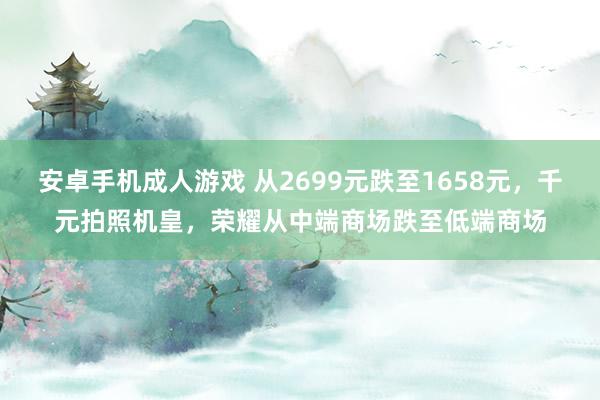 安卓手机成人游戏 从2699元跌至1658元，千元拍照机皇，荣耀从中端商场跌至低端商场