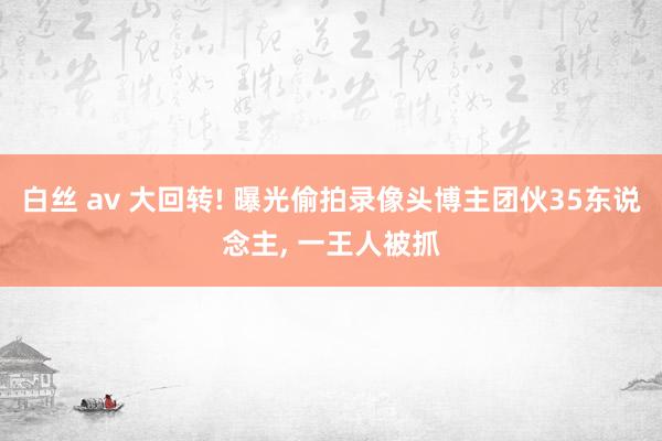 白丝 av 大回转! 曝光偷拍录像头博主团伙35东说念主， 一王人被抓