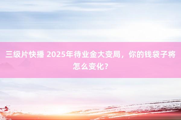 三级片快播 2025年待业金大变局，你的钱袋子将怎么变化？