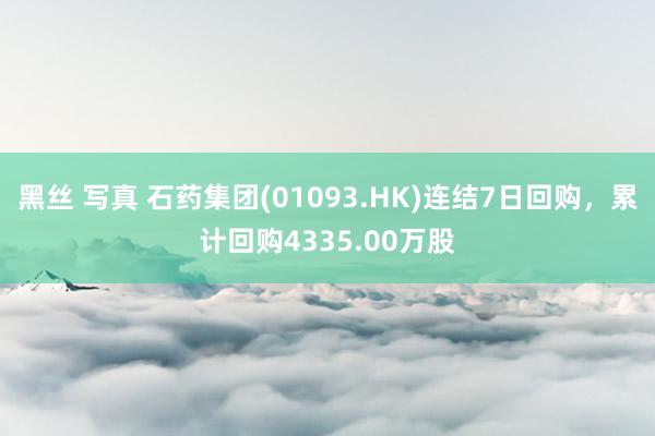 黑丝 写真 石药集团(01093.HK)连结7日回购，累计回购4335.00万股