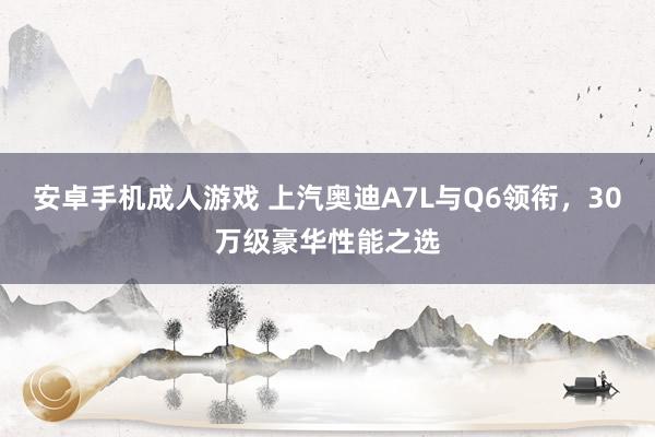 安卓手机成人游戏 上汽奥迪A7L与Q6领衔，30万级豪华性能之选