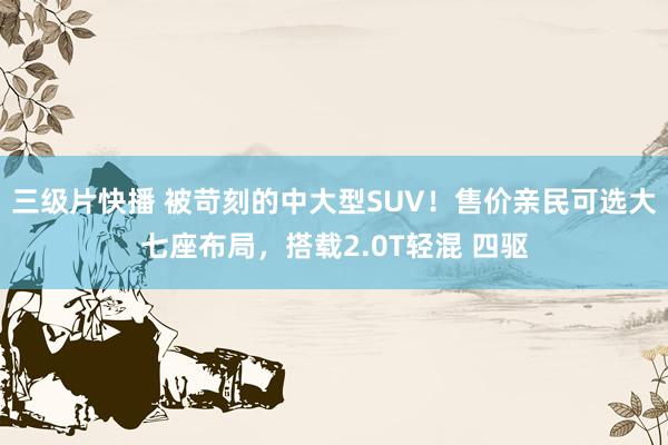 三级片快播 被苛刻的中大型SUV！售价亲民可选大七座布局，搭载2.0T轻混 四驱