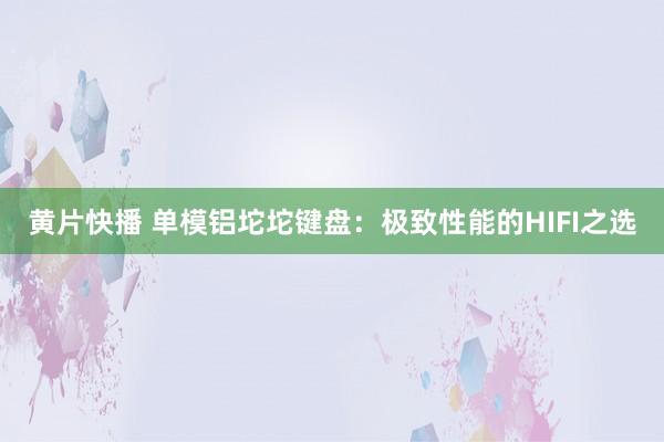 黄片快播 单模铝坨坨键盘：极致性能的HIFI之选
