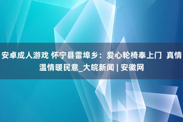 安卓成人游戏 怀宁县雷埠乡：爱心轮椅奉上门  真情温情暖民意_大皖新闻 | 安徽网