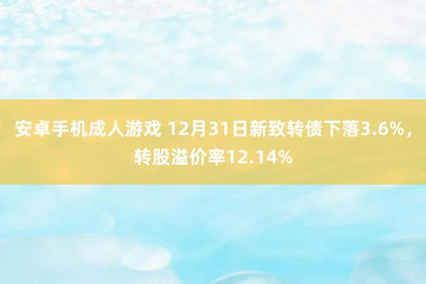 安卓手机成人游戏 12月31日新致转债下落3.6%，转股溢价率12.14%