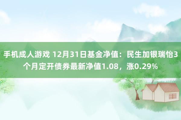手机成人游戏 12月31日基金净值：民生加银瑞怡3个月定开债券最新净值1.08，涨0.29%