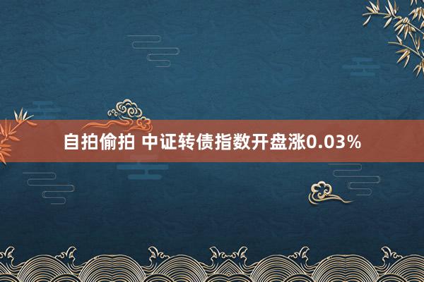 自拍偷拍 中证转债指数开盘涨0.03%