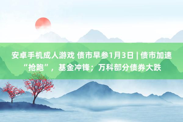 安卓手机成人游戏 债市早参1月3日 | 债市加速“抢跑”，基金冲锋；万科部分债券大跌