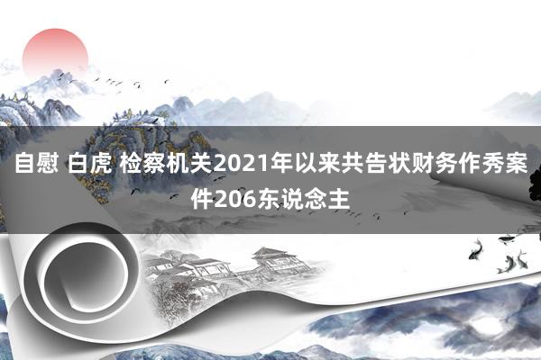 自慰 白虎 检察机关2021年以来共告状财务作秀案件206东说念主
