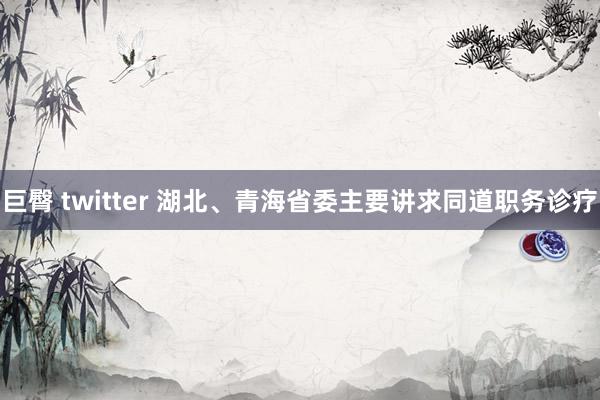 巨臀 twitter 湖北、青海省委主要讲求同道职务诊疗