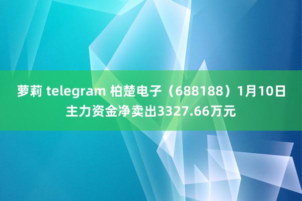 萝莉 telegram 柏楚电子（688188）1月10日主力资金净卖出3327.66万元
