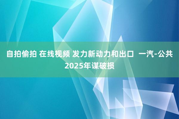 自拍偷拍 在线视频 发力新动力和出口  一汽-公共2025年谋破损