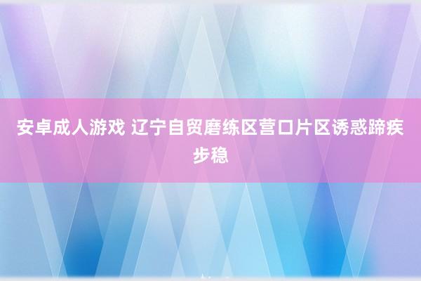 安卓成人游戏 辽宁自贸磨练区营口片区诱惑蹄疾步稳