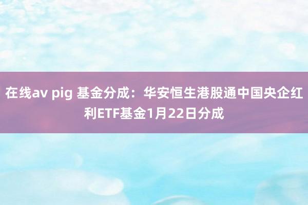 在线av pig 基金分成：华安恒生港股通中国央企红利ETF基金1月22日分成