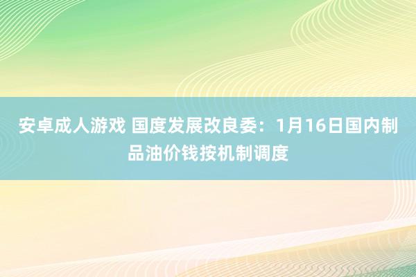 安卓成人游戏 国度发展改良委：1月16日国内制品油价钱按机制调度