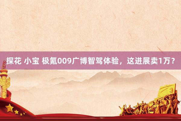 探花 小宝 极氪009广博智驾体验，这进展卖1万？