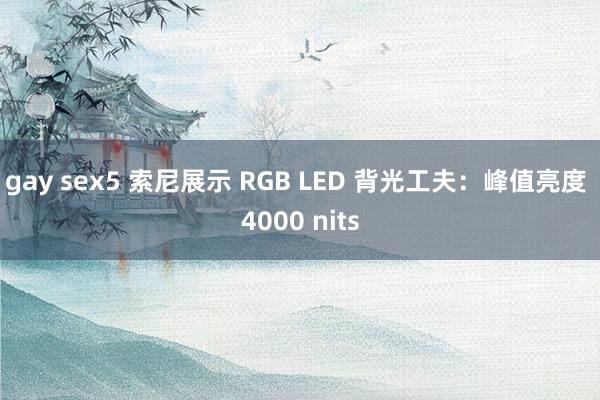gay sex5 索尼展示 RGB LED 背光工夫：峰值亮度 4000 nits