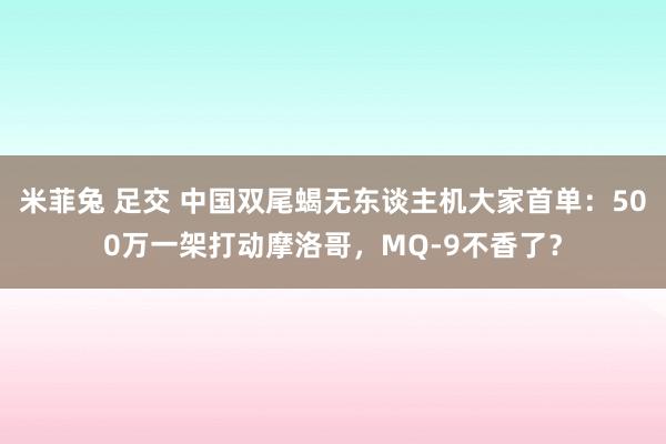 米菲兔 足交 中国双尾蝎无东谈主机大家首单：500万一架打动摩洛哥，MQ-9不香了？
