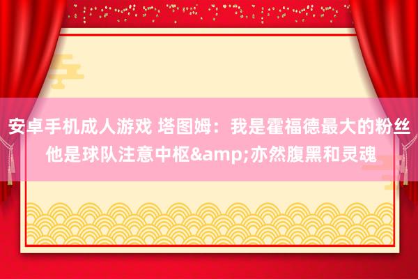 安卓手机成人游戏 塔图姆：我是霍福德最大的粉丝 他是球队注意中枢&亦然腹黑和灵魂