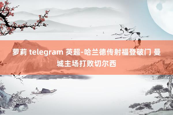 萝莉 telegram 英超-哈兰德传射福登破门 曼城主场打败切尔西