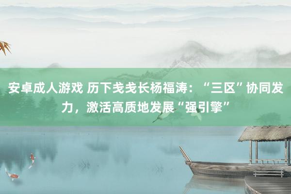 安卓成人游戏 历下戋戋长杨福涛：“三区”协同发力，激活高质地发展“强引擎”