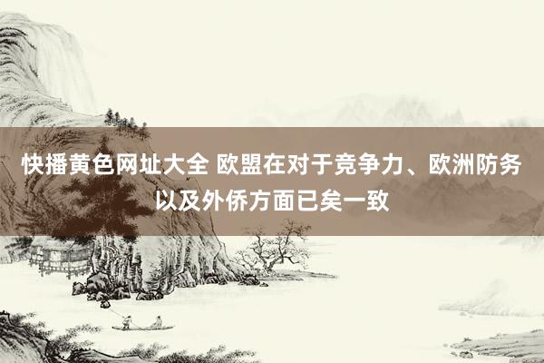 快播黄色网址大全 欧盟在对于竞争力、欧洲防务以及外侨方面已矣一致
