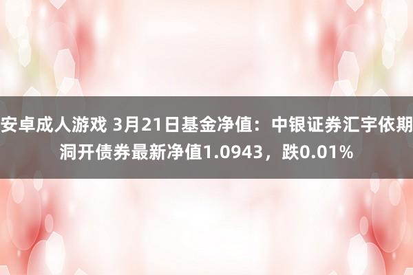 安卓成人游戏 3月21日基金净值：中银证券汇宇依期洞开债券最新净值1.0943，跌0.01%