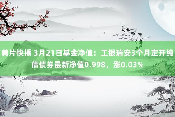黄片快播 3月21日基金净值：工银瑞安3个月定开纯债债券最新净值0.998，涨0.03%