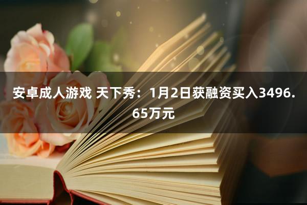 安卓成人游戏 天下秀：1月2日获融资买入3496.65万元