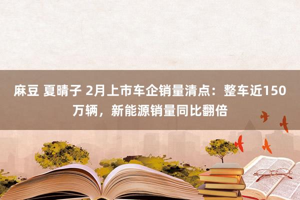 麻豆 夏晴子 2月上市车企销量清点：整车近150万辆，新能源销量同比翻倍