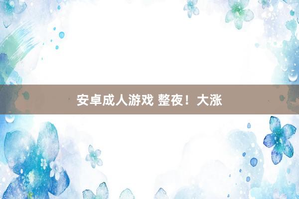 安卓成人游戏 整夜！大涨