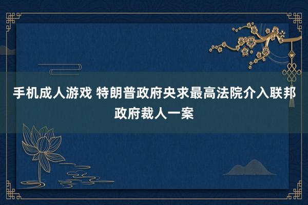 手机成人游戏 特朗普政府央求最高法院介入联邦政府裁人一案