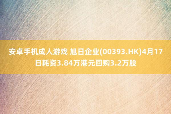 安卓手机成人游戏 旭日企业(00393.HK)4月17日耗资3.84万港元回购3.2万股