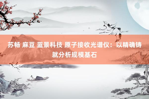 苏畅 麻豆 蓝景科技 原子接收光谱仪：以精确铸就分析规模基石